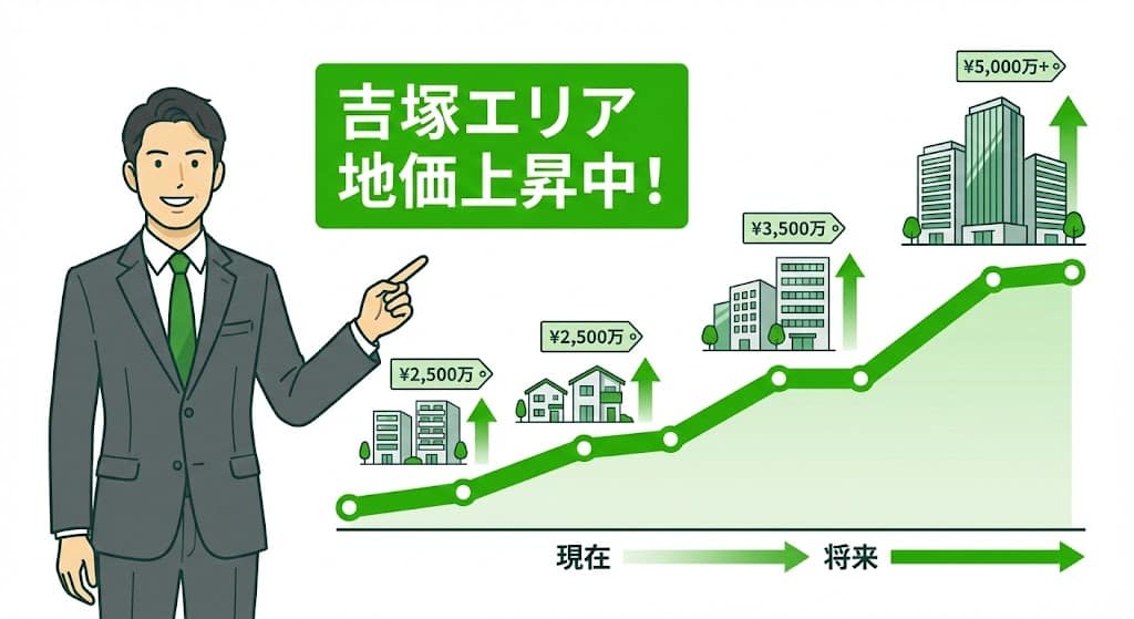 福岡市博多区吉塚 不動産相場 上昇トレンド グラフ