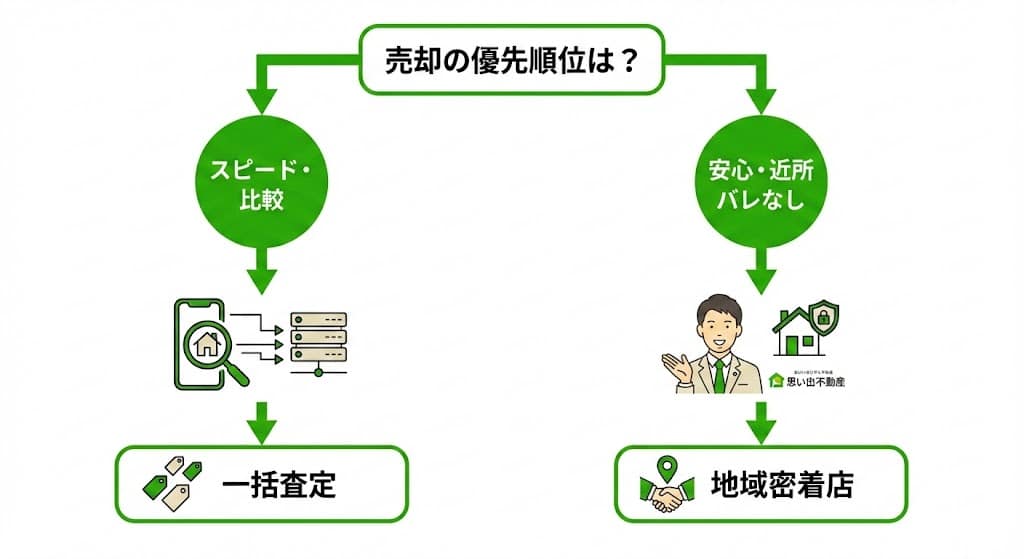一括査定サイトと地域密着店の相性診断チャート
