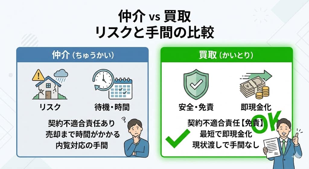 仲介売却 vs 業者買取の比較