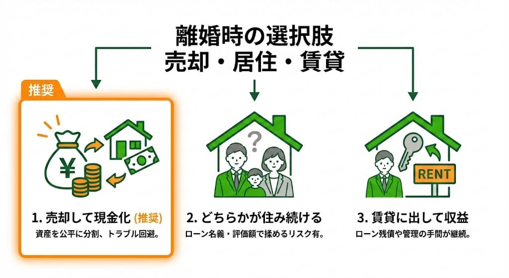 離婚時の選択肢 売却・居住・賃貸