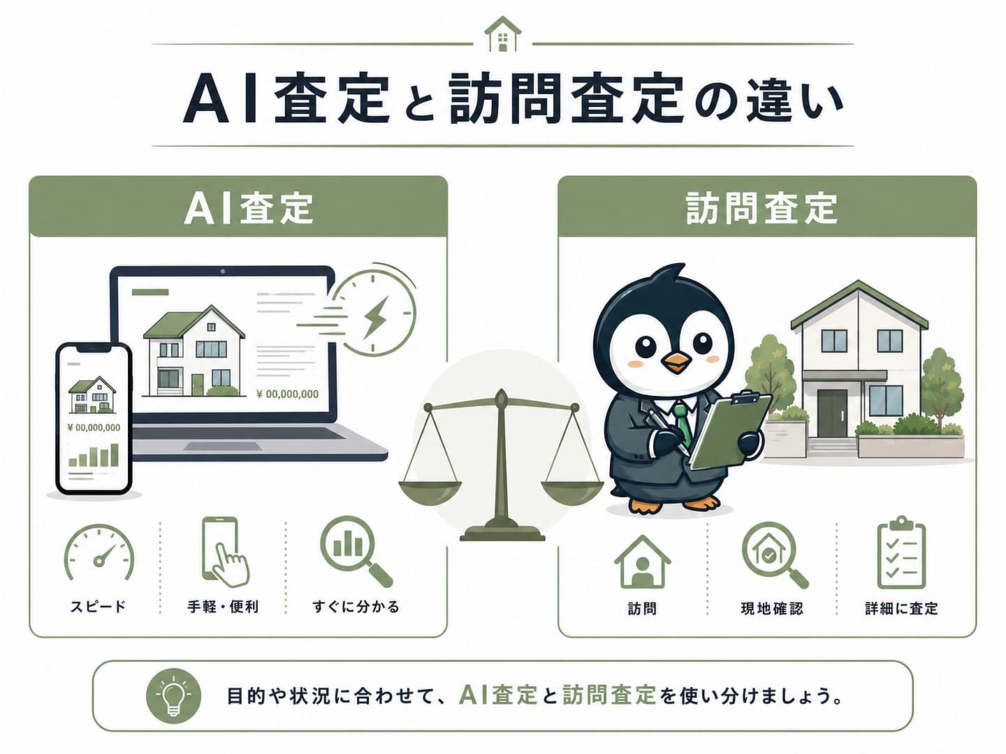 吉塚の不動産売却におけるAI査定と訪問査定の違いと目的