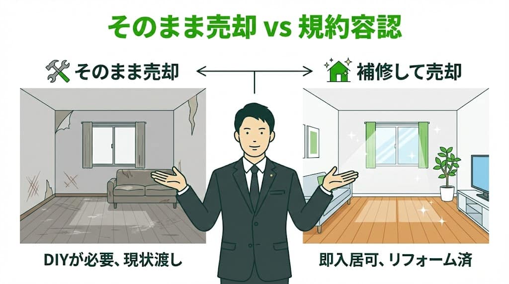 ペット可マンション売却 対策ありとなしの比較イラスト