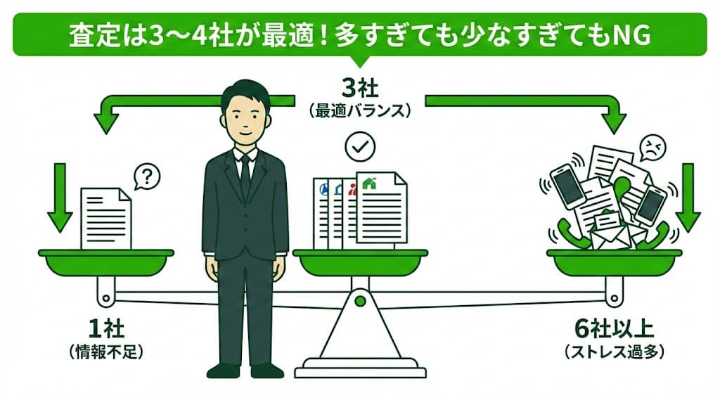 福岡市博多区吉塚 不動産査定の依頼社数ごとのメリットとデメリットの比較