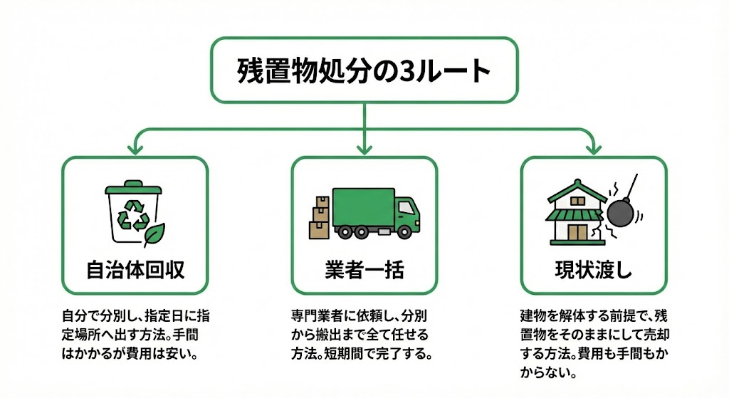 吉塚の不動産売却 残置物処分の3つのルート比較