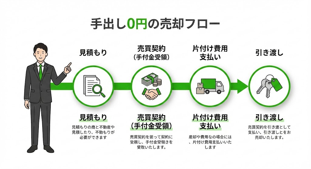 福岡市博多区吉塚の不動産売却 お金を使わずに残置物を処分する流れ