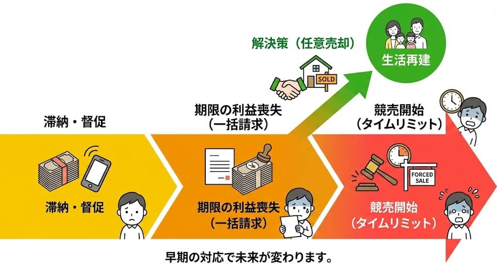 滞納開始から競売までのタイムラインと危険度