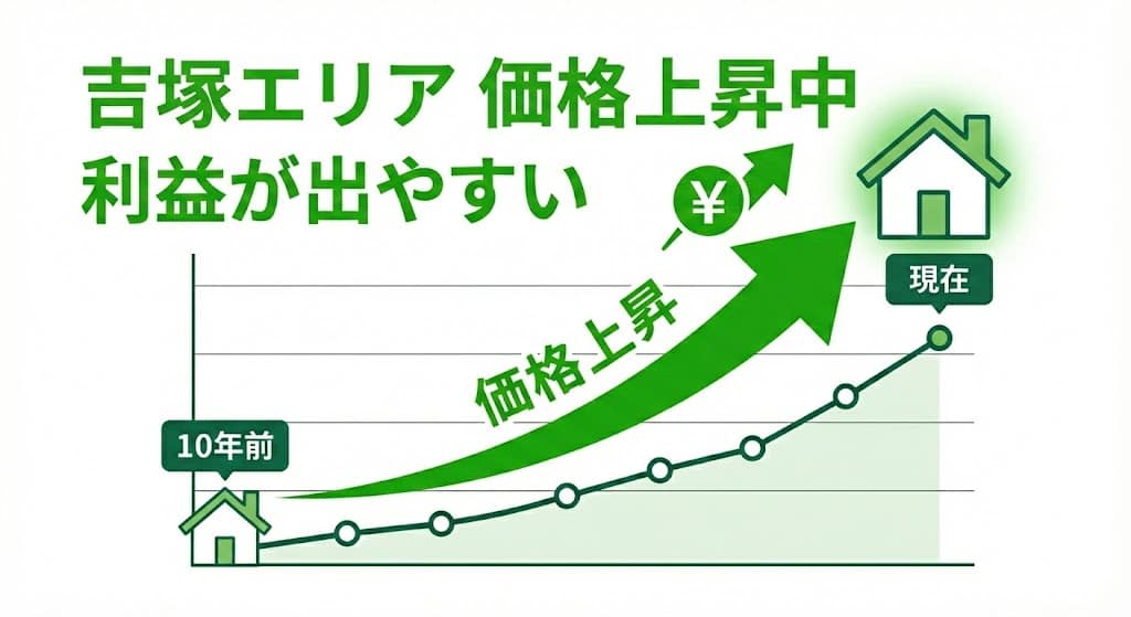 福岡市博多区吉塚 不動産価格上昇トレンド グラフ