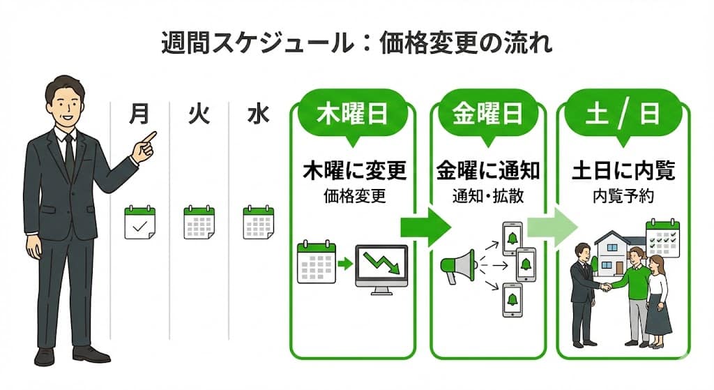 不動産価格変更の最適な曜日スケジュール