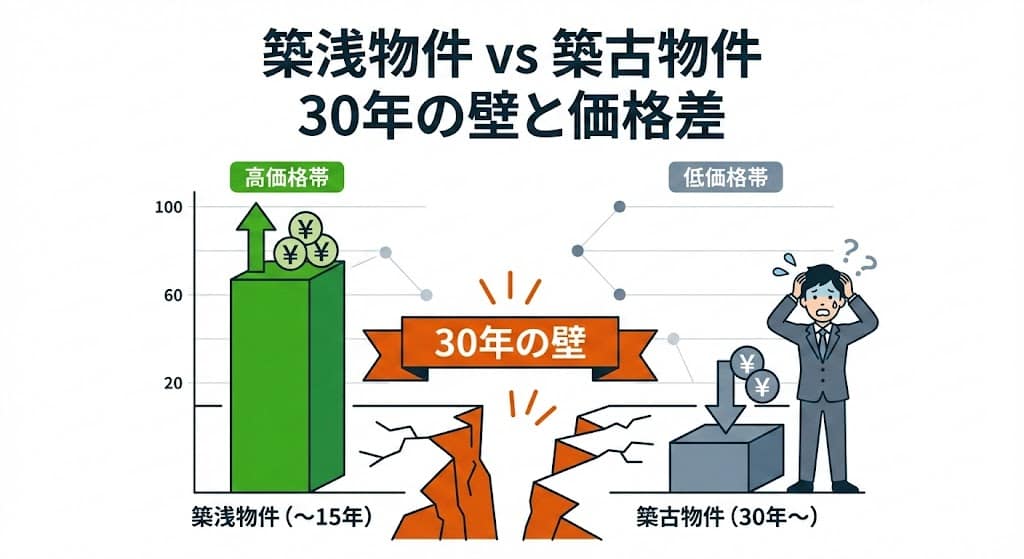 築浅マンションと築古マンションの価格差